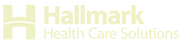 The Hallmark Health logo in cream color
