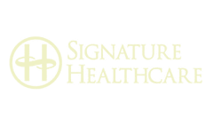 The Signature Healthcare logo in cream color